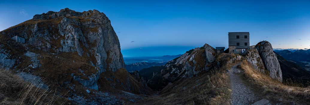 Beautiful mountain tour to the Aggenstein at sunset in the Tannheimer Tal