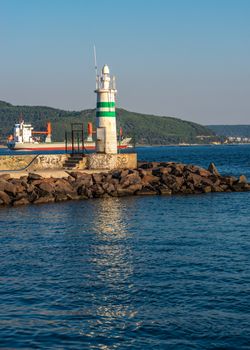 Canakkale, Turkey - 07.23.2019.  Embankment of the Canakkale city in Turkey on a sunny summer morning.