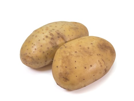 The close up of fresh organic potato vegetable on white background.