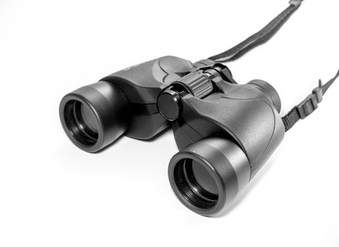 The black binocular on white background