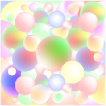 A collection of blurred multi colored balls.