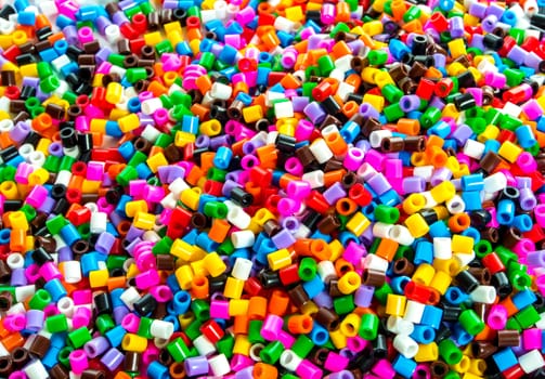 Texture of colorful beads, multicolor background