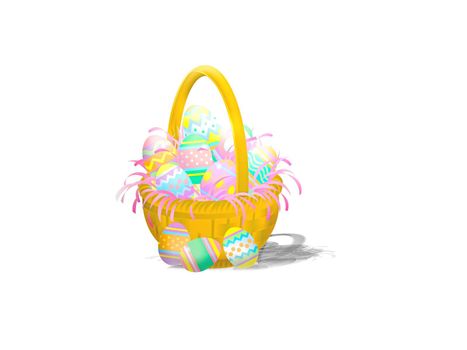 Happy easter colors on white background - 3d rendering