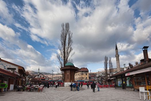 Sarajevo, Bosnia and Herzegovina - 27 February 2019: Bascarsija