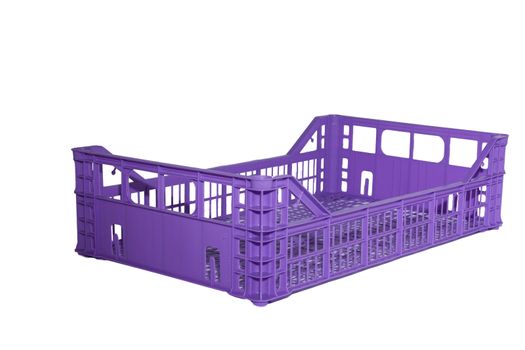 Isolated Plastic crate for vegetables with white background