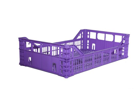 Isolated Plastic crate for vegetables with white background