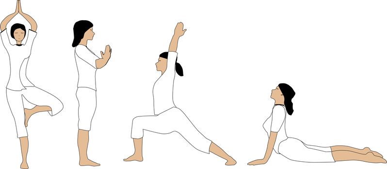 A set of yoga poses with no meshes or similar for easy editing.