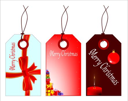 A collection of three Christmas tags on individual layers for easy editing.