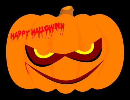 Evil halloween pumpkin, easily edited, no fades or meshes, Original font,