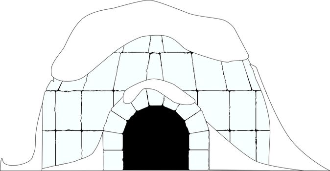 An igloo isolated on a white background. No meshes or similar for simple editing.