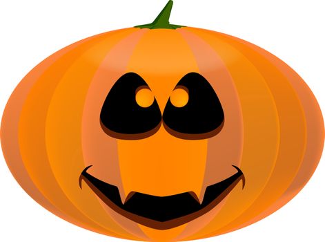 A halloween pumpkin with the traditionally carved halloween face.