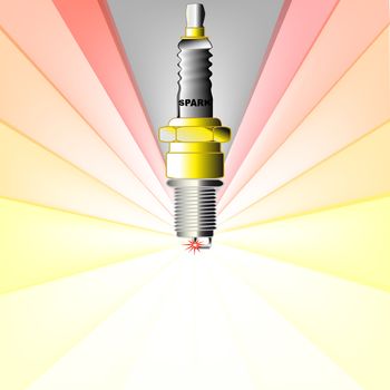 A single spark plug set into a large flash area.