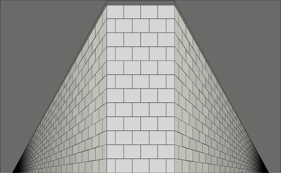 A wall with both sides going into infinity