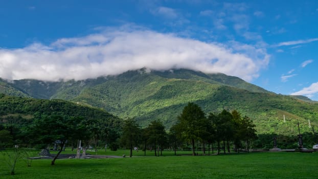 The landscape of mountain background around Liyu lake scenic area in Hualien, Taiwan.