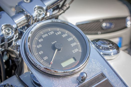 Motorbike odometer detail taken with macro lens