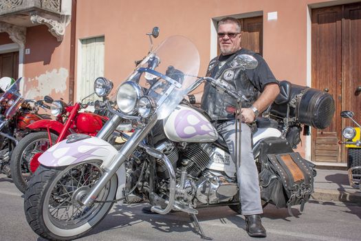 GAVELLO, ITALY 24 MARCH 2020: Bikers gathering in Spring in countryside