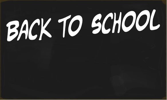 A worn out old blackboard with the legend 'back to school' in original vector text.