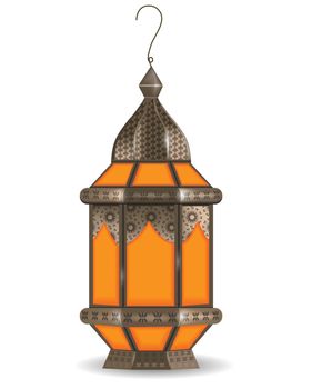 Ramadan Kareem realistic 3d lantern, isolated on white background. illustration