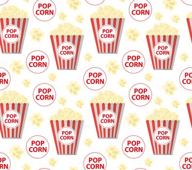 Popcorn seamless pattern, endless texture. Repeating background. illustration