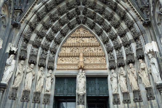 Cologne, Germany - 1 March 2019: Portal of Cologne Cathedral