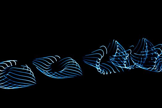 Sound waves in the visible blue color in the dark