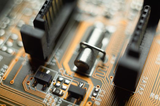 Blur electronic circuit close up computer