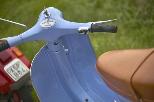 LENDINARA , ITALY 24 MARCH 2020: Piaggio Vespa scooter detail