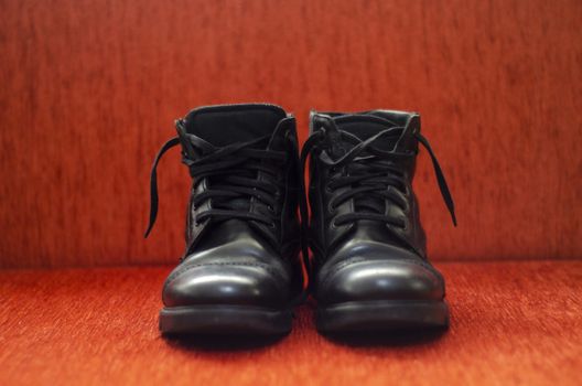 Old Black Leather Boots, Vintage