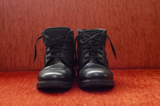 Old Black Leather Boots, Vintage