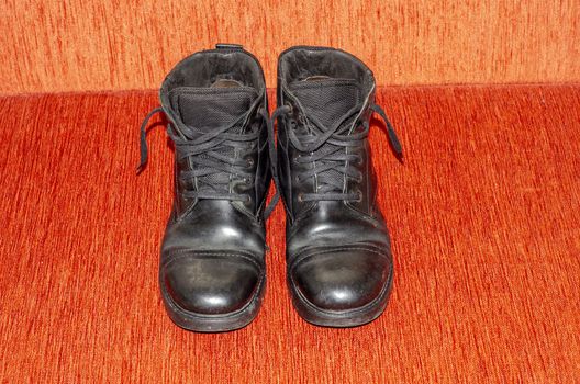 Old Black Leather Boots, Vintage