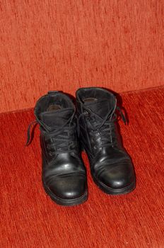 Old Black Leather Boots, Vintage