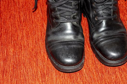 Old Black Leather Boots, Vintage