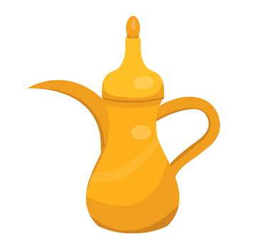 Arabic jug, flat style icon. Isolated on white background. illustration