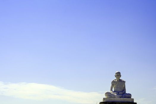 Big stucco Buddha Statue outdoor, under construction