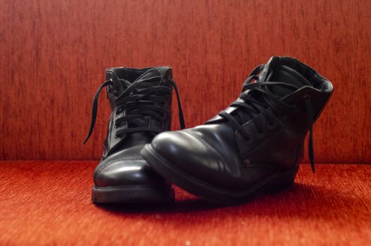 Old Black Leather Boots, Vintage