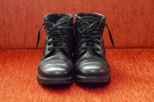 Old Black Leather Boots, Vintage