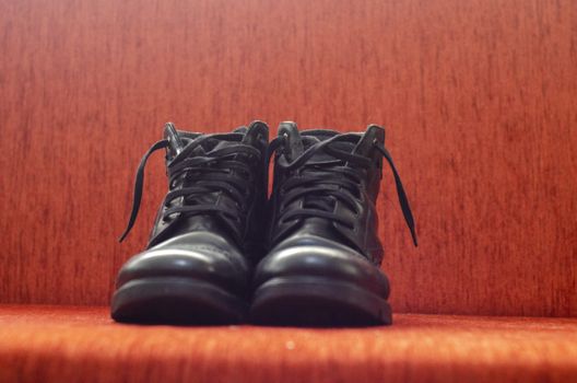 Old Black Leather Boots, Vintage