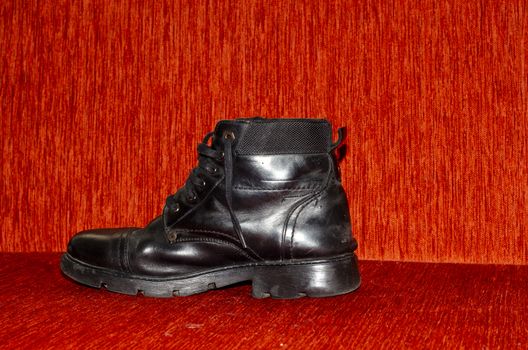 Old Black Leather Boots, Vintage