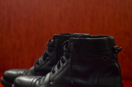 Old Black Leather Boots, Vintage