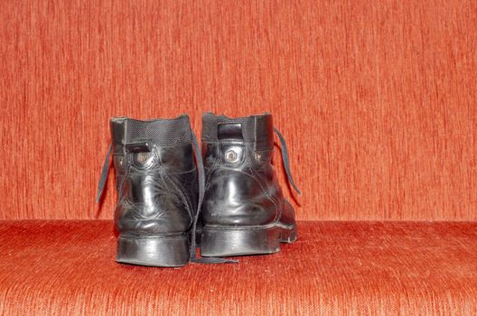 Old Black Leather Boots, Vintage