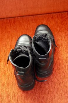 Old Black Leather Boots, Vintage