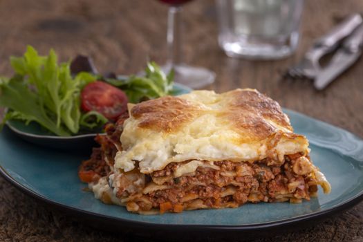 portion of lasagna on a plate