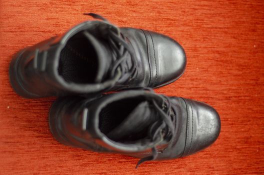 Old Black Leather Boots, Vintage