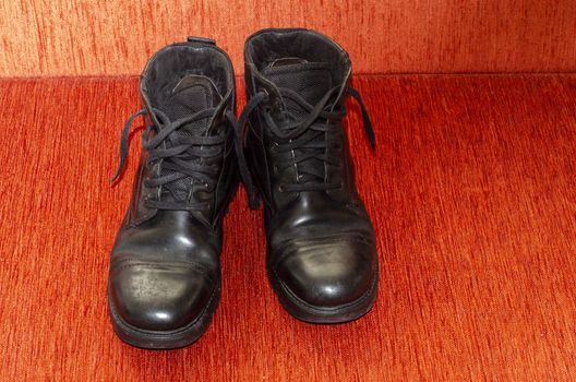 Old Black Leather Boots, Vintage