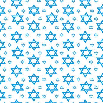 Happy Israel Independence Day seamless pattern with flags and bunting. Jewish Holidays endless background, texture. Jewish backdrop. illustration