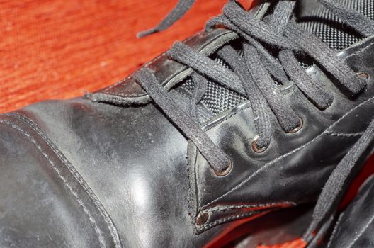 Old Black Leather Boots, Vintage