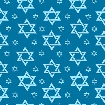 Happy Israel Independence Day seamless pattern with flags and bunting. Jewish Holidays endless background, texture. Jewish backdrop. illustration