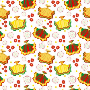 Cinco de Mayo seamless pattern. Mexican holiday endless background, texture. illustration