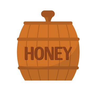 Barrel of honey icon, flat style. Isolated on white background. illustration, clip-art