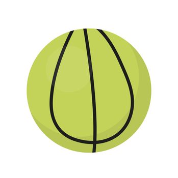 Ball for tennis icon, flat, cartoon style. Isolated on white background. illustration, clip-art
